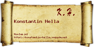Konstantin Hella névjegykártya